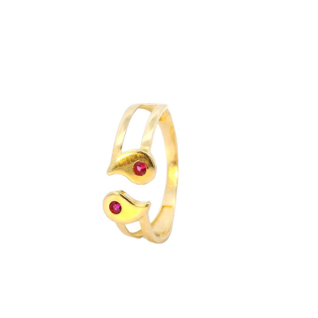 14 Karátos Sárgaarany Modern Köves Nyitott Gyűrű