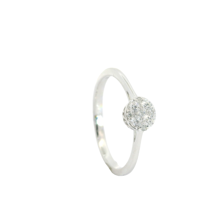 Elegant Silver Ring with Sparkling Center