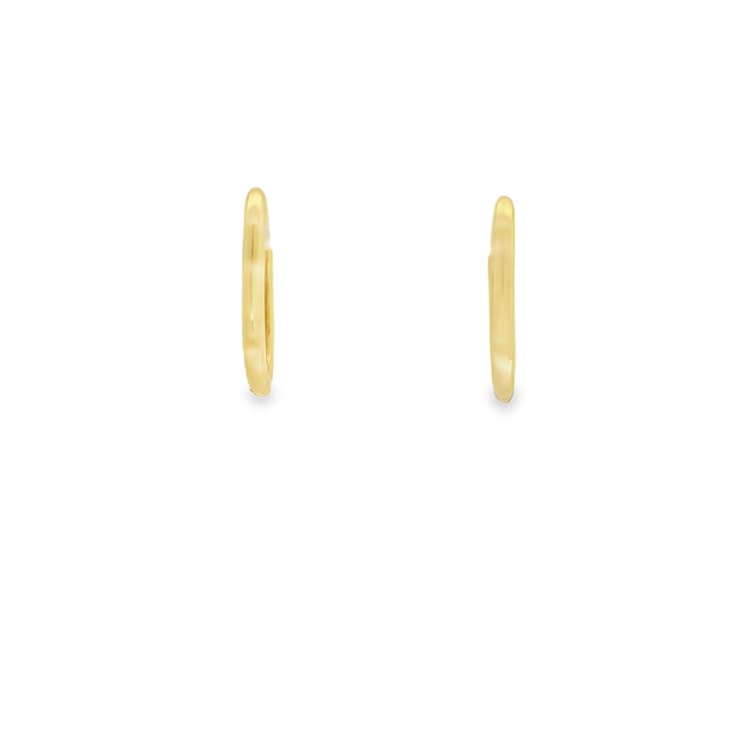 Modern Geometric Yellow Gold Rectangular Hoop Earrings