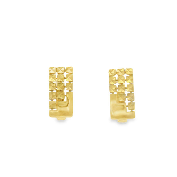 14K Arany Geometrikus Mintás Fülbevaló