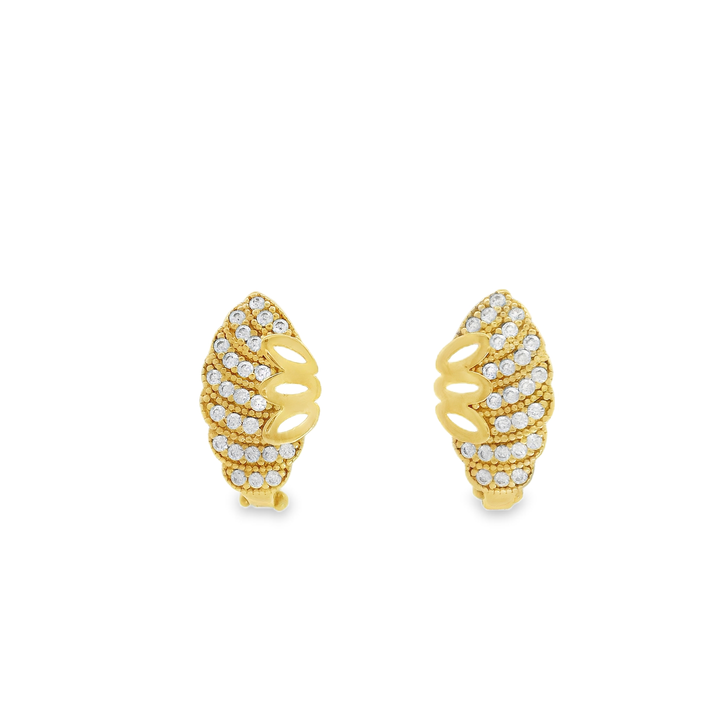 14K Arany Cirkónia Köves Elegáns Fülbevaló