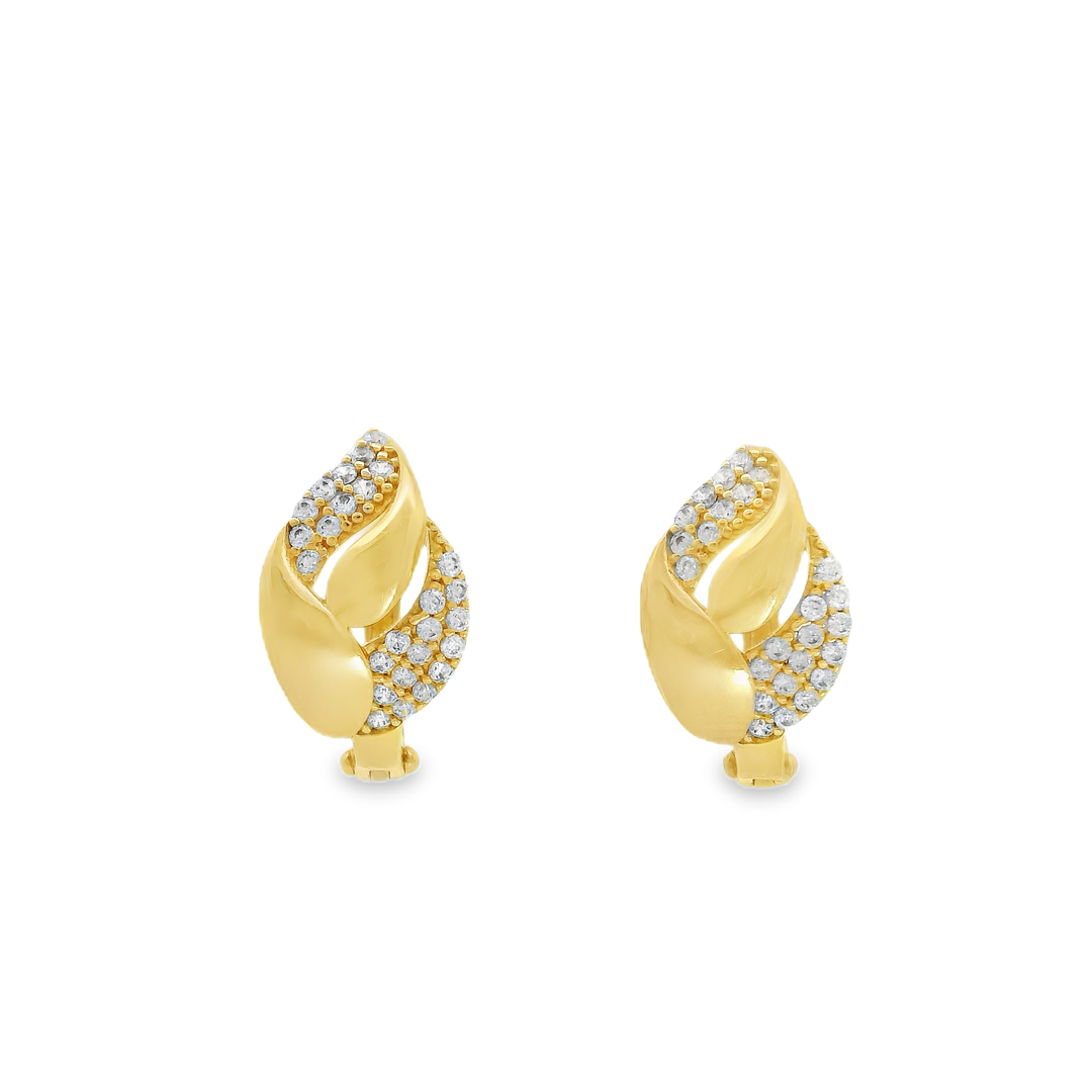 14K Arany Cirkónia Köves Elegáns Fülbevaló