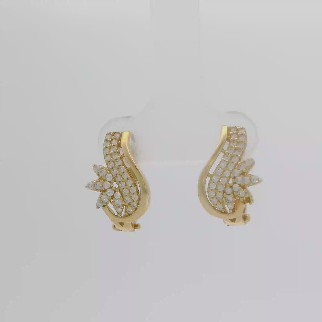 14 karátos arany cirkóniás elegáns fülbevaló
