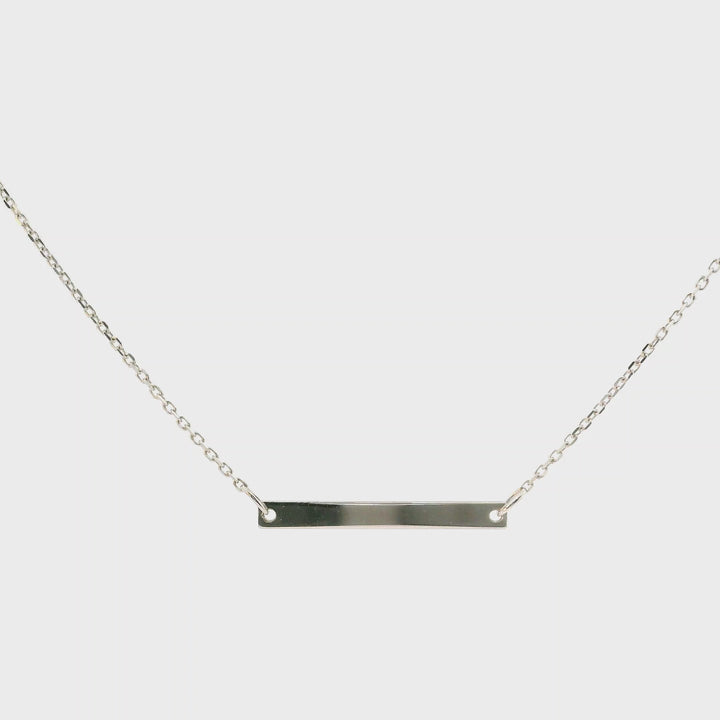 14 Karátos Fehérarany Minimalista Lemezes Nyaklánc
