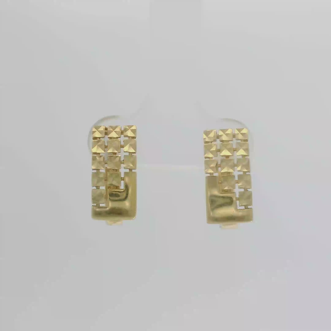 14K Arany Geometrikus Mintás Fülbevaló