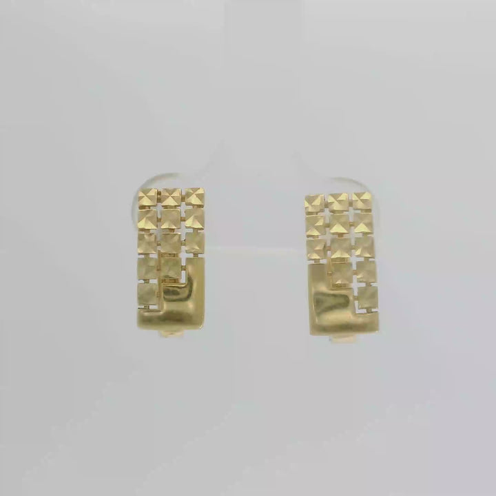 14K Arany Geometrikus Mintás Fülbevaló