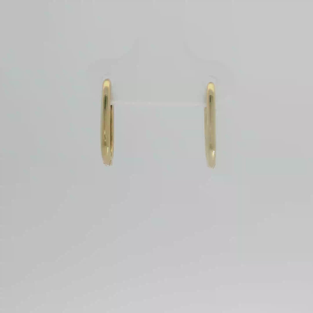 Modern Geometric Yellow Gold Rectangular Hoop Earrings