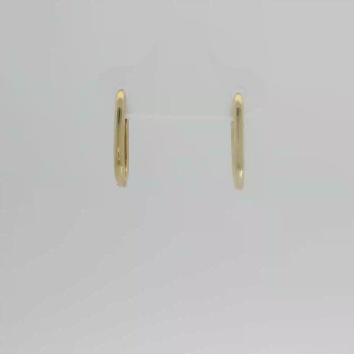 Modern Geometric Yellow Gold Rectangular Hoop Earrings