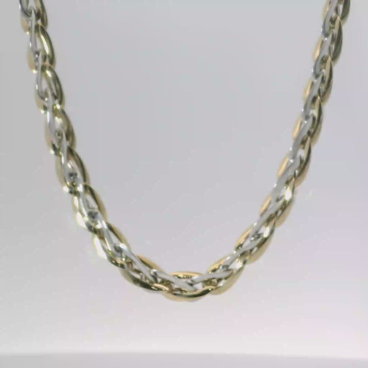 Two-Tone Yellow Gold Chain Necklace