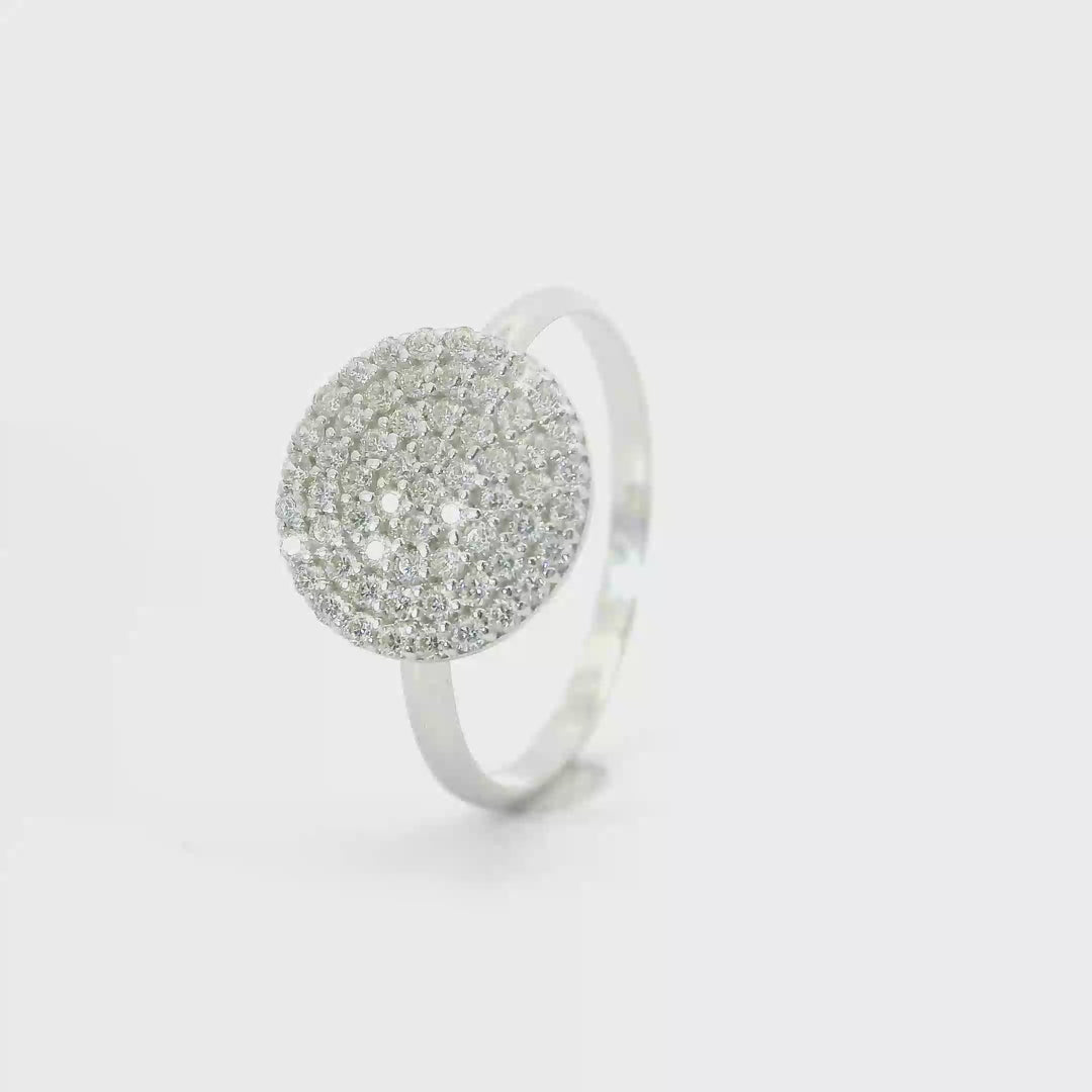 14K Fehérarany Pavé Cirkónia Gyűrű