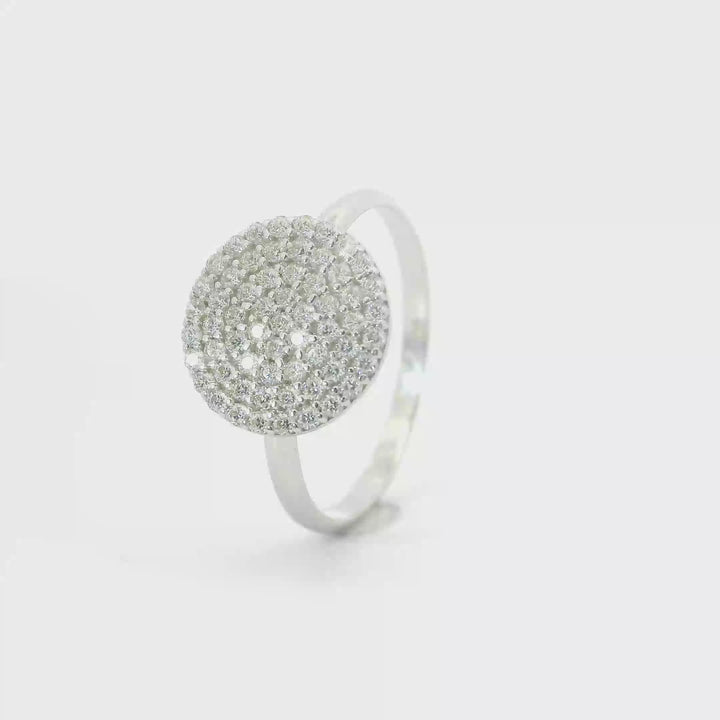 14K Fehérarany Pavé Cirkónia Gyűrű