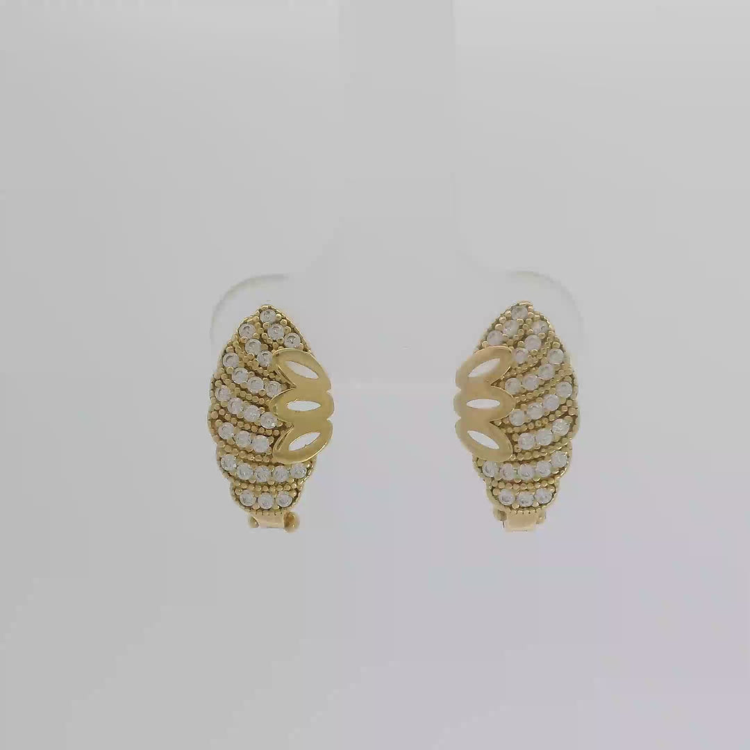 14K Arany Cirkónia Köves Elegáns Fülbevaló