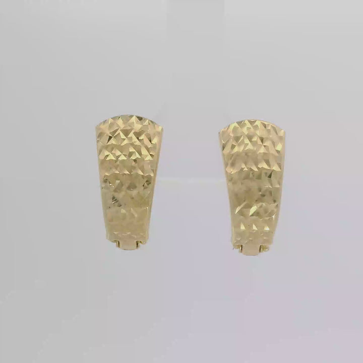 14K Arany Mintázott Félkarika Fülbevaló