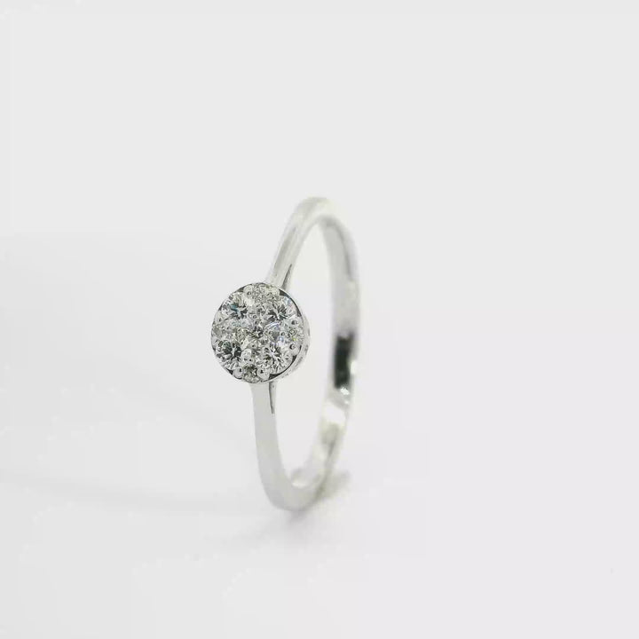 Elegant Silver Ring with Sparkling Center